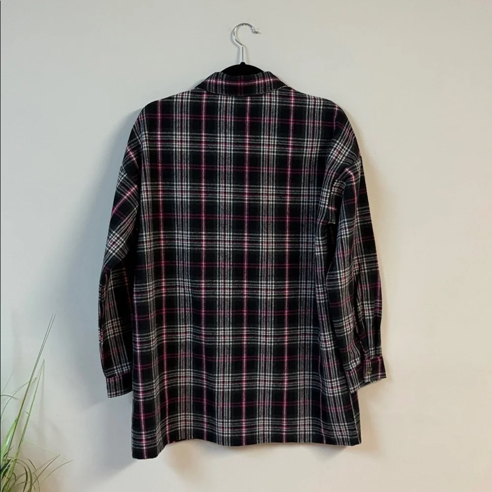 BNWT Noisy May Black and Pink Plaid Shirt size S relaxed Fit - Picture 4 of 5